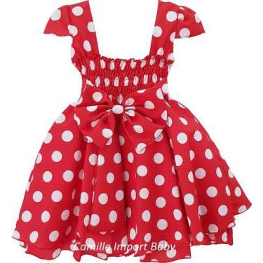 Imagem de Vestido Infantil De Festa Minnie Vermelho Com Kit Completo - Pingo De 