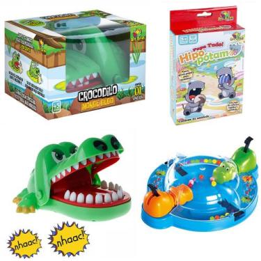 Imagem de Kit Jogo Crocodilo Croc Croc Morde Dedo + Jogo Hipopótamo Papa Tudo - 