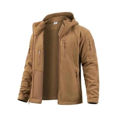 Imagem de Jaqueta Tática Masculina De Inverno Quente Com Zíper Completo, Multibo