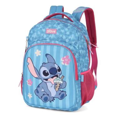 Imagem de Mochila De Costas Grande Escolar Stitch Disney Pink - Luxcel