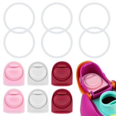 Imagem de ZUGHXMS 6 peças de rolha de substituição e 6 peças de anel de vedação O de garrafa de borracha para Owala FreeSip 680.4 g 947.2 g, tampa superior de silicone, peças de vedação, tampa, tampa