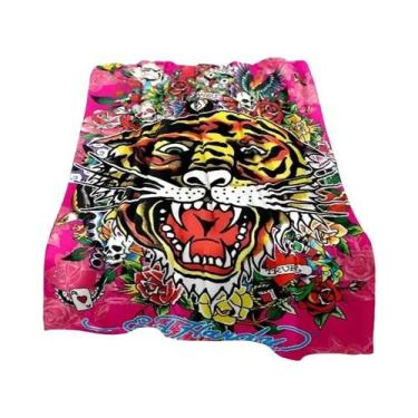 Imagem de Cobertor Com Estampa De Crânio De Tigre 3D, Macio, Confortável E Quent