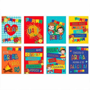 Imagem de Decoração Festa Junina 8 Plaquinhas São João Com Frases - Fantasias Ca