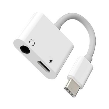 Imagem de Adaptador USB-C para conector de 3,5 mm para iPhone 15 (2 em 1) Aux Dongle Tipo C, divisor de carregador de fone de ouvido compatível com Samsung Galaxy para Apple 15 Pro Max Plus para iPad 10, Air4/5