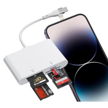 Imagem de Adaptador Memory Stick Pro Duo USB C/Lightning, 4 em 2 SD/MicroSD/MS/xD, leitor de cartão SD Sony Cybershot, leitor de Memory Stick Pro Duo para iPhone 17/16/14/Macbook/iPad/PC/Laptop/Windows/Linux
