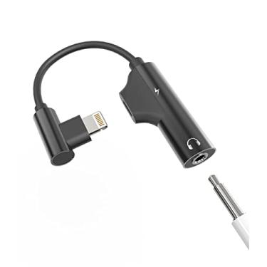 Imagem de Adaptador auxiliar para iPhone para fone de ouvido Dongle 2 em 1 Lightning para conector de 3,5 mm cabo carregador divisor MFI certificado áudio fone de ouvido conversor de carregamento de música para