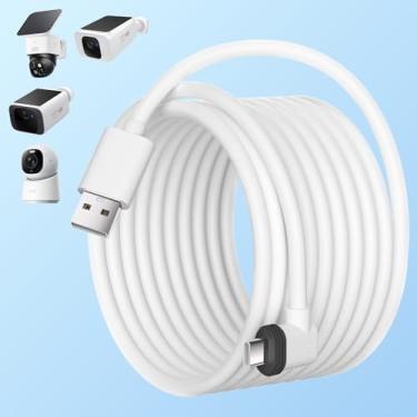 Imagem de Uogw Cabo de alimentação de 6 m compatível com eufy SoloCam S220/S340/C210/E30, para câmera interna Eufy S350/C210/C220, eufyCam 3/S330/S3 Pro/3C/S300, cabo de extensão USB tipo C à prova d'água para