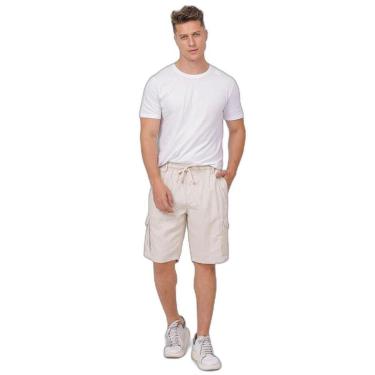 Imagem de BERMUDA LINHO CARGO MASCULINA COM CORDÃO-Masculino