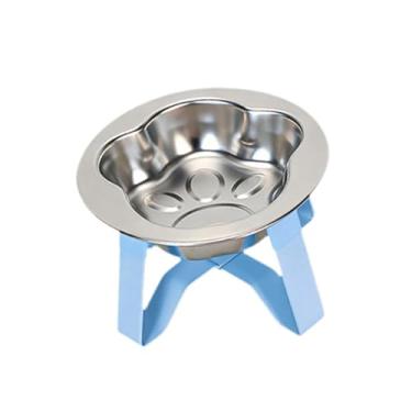 Imagem de FJMQHU Tigela Elevada para Gatos com Função de água E Comida, Estável, com Suporte, Tigelas de aço Inoxidável para Filhotes, Cães de Pequeno Porte, Gatos E G, Azul