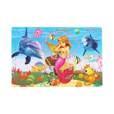 Imagem de Quebra-Cabeça De Animais De Madeira Para Crianças, Dinossauro, Avião, 