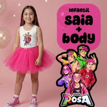 Imagem de Conjunto Body Collant dos Rosa Tropa Emily Vick Grupo Desenho e Saia d