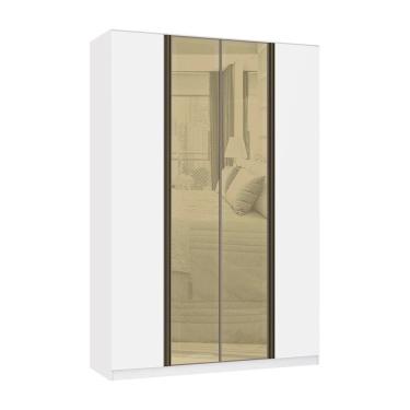 Imagem de Guarda Roupa 4 Portas 3 Gavetas 159,2 Cm Com Vidro Reflecta Bronze Prime Luciane Móveis