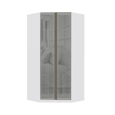 Imagem de Guarda Roupa Modulado Canto Closet 2 Portas 111,9cm Com Vidro Reflecta Prata Prime Luciane Móveis