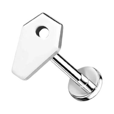 Imagem de Brinco De Piercing Tragus Em Aço Inoxidável Com Strass, Cruz Crescente