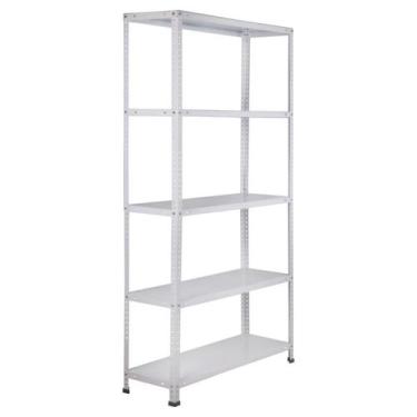 Imagem de Estante de Metal 5 Prateleiras Branco 180x90x30cm - Fixser