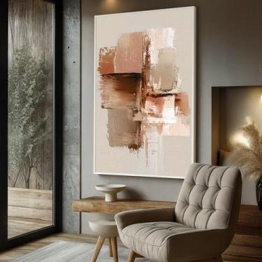 Imagem de Quadro com Moldura e Acrilico Cristal Vidro Abstrato Rose Textura para