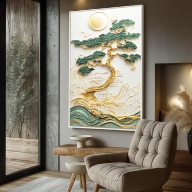 Imagem de Quadro com Moldura e Acrilico Cristal Vidro Árvore Prosperidade para S