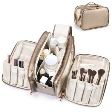 Imagem de Bolsa de maquiagem de viagem HauteHues de grande capacidade impermeáve