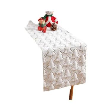 Imagem de Caminho De Mesa Branco De Halloween Com Fantasmas E Abóboras, Decoraçã