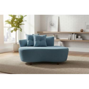 Imagem de Namoradeira Sofá Feijão Suria 150cm Orgânica Linho - Mansão Decor