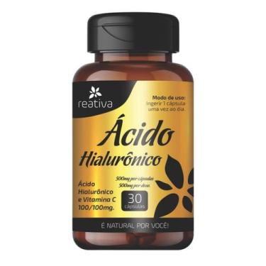 Imagem de Ácido Hialurônico 500mg + Vitamina C 100mg 30 Cápsulas Reativa - Reavi