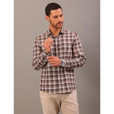 Imagem de Camisa Manga Longa Slim Sarja Leve Xadrez-Masculino