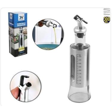 Imagem de Galheteiro Azeiteiro Vinagreiro De Vidro E Inox 300ml 2W8715