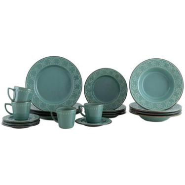 Imagem de Aparelho De Jantar E Chá 20 Peças Oxford Mendi Malaquita, Verde