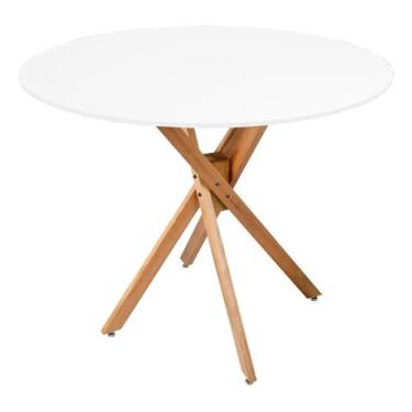 Imagem de Mesa Para Jantar 90cm Redonda Base Akemi Escrivaninha Sala Estar Cozin