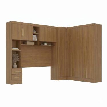 Imagem de Guarda-roupa Modulado 4 Peças 9 Portas com Cabeceira até 158cm Cinamomo