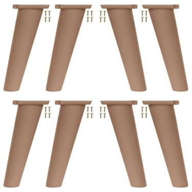 Imagem de Kit 8 Pé Retrô de Plástico Marrom Resistente para Móveis Cômoda Design Clássico e Fácil Instalação