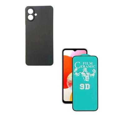 Imagem de Capinha Silicone Case Preto + Película de Cerâmica 9D Para Samsung Gal