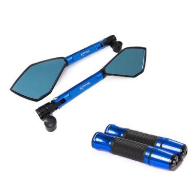 Imagem de Kit Retrovisor Manopla Esportivo Ninja 300r 250r Cbr250 R3 GSX R750 - 