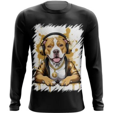 Imagem de Camiseta Manga Longa Pitbull com Headphones 3 - Kasubeck Store®, INF 1