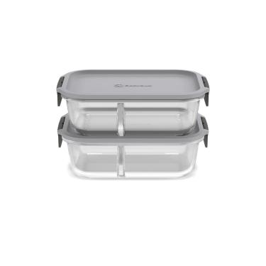 Imagem de Kit Marmiteira Lunch Box Electrolux Vidro Cinza Resistente a Temperatura 2 Unidades