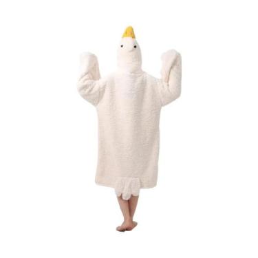 Imagem de Pijama De Casal De Desenho Animado Fofo Com Capuz De Coral Fleece, Rou