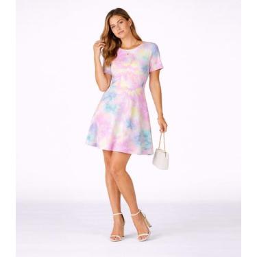 Imagem de Vestido Curto Feminino Helanca Estampado Select Amarelo, M, Amarelo
