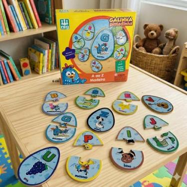 Imagem de Alfabeto A ao Z Madeira Galinha Pintadinha Educativo Pedagógico Alfabe