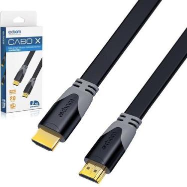 Imagem de Cabo HDMI 2.0 Flat com 3 Metros Conector Banhado á Ouro HD 4K 60hz EXB