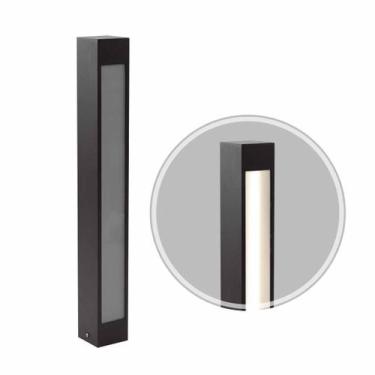 Imagem de Poste Balizador De Jardim Externo Marrom + T8 60cm Luz Fria Starlumen 