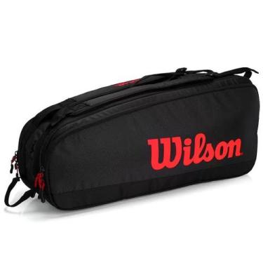 Imagem de Raqueteira Tour 6 Pack Wilson, Preto, Vermelho