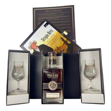 Imagem de Cachaça Pinga Ni Mim Extra Premium e Kit Sérgio Reis 80 Anos 700ml