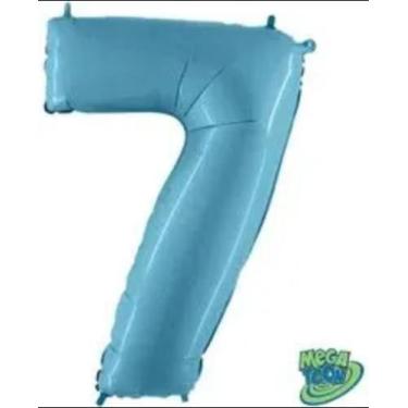 Imagem de Balão 40 numero 7 azul bebe grabo - Cromus