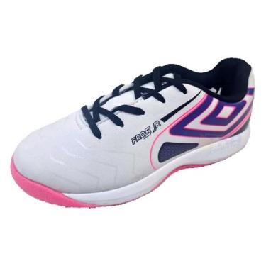Imagem de Tenis PRO 5 Futsal bco/pink Infantil - Umbro, 36