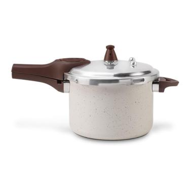 Imagem de Panela de Pressão Ceramic Life Pressure Vanilla Alumínio com Revestimento Cerâmico 4,2L Fundo de Indução Brinox