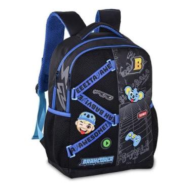 Imagem de Mochila Escolar Infantil Brancoala Cor Azul/preto - Clio Style, Azul, 
