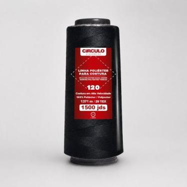 Imagem de Kit C/5 Linha Para Costura Poliéster 1500 Jds Círculo - Circulo, Preto