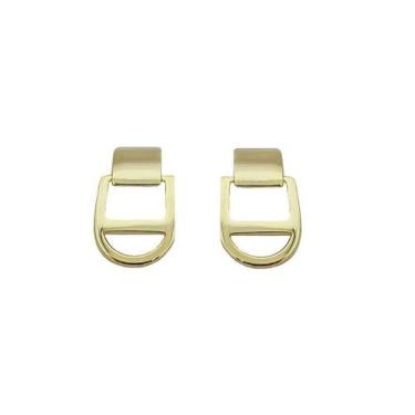 Imagem de BRINCO MÉDIO COM BASE FIXA BANHADO A OURO - Joia Elegante e Sofisticad