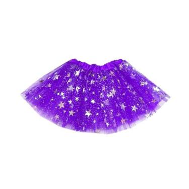 Imagem de Saia de Tule Decorada Yoss, Roxa decorada cv1050