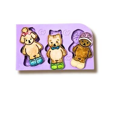 Imagem de F1892 molde de silicone ursinhos coloridos confeitaria biscuit - Confe